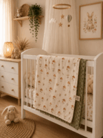 Grandes Suenos Χειμερινή Κουβέρτα Minky simple - Μανιτάρια Πράσινο 75x100cm