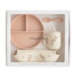 Σετ Δώρου 4 Τεμαχίων Φαγητού Pink Flowers - Mushie