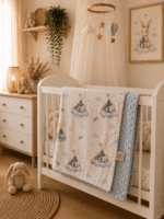 Grandes Suenos Χειμερινή Κουβέρτα Minky simple - Παπάκια Γαλάζιο 75x100cm