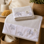 Grandes Suenos Σετ πετσέτες Μπάνιου Bamboo Ελεφαντάκια - Beige 75x100cm