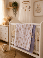 Grandes Suenos Χειμερινή Κουβέρτα Minky simple - Ελεφαντάκια Λιλά 75x100cm