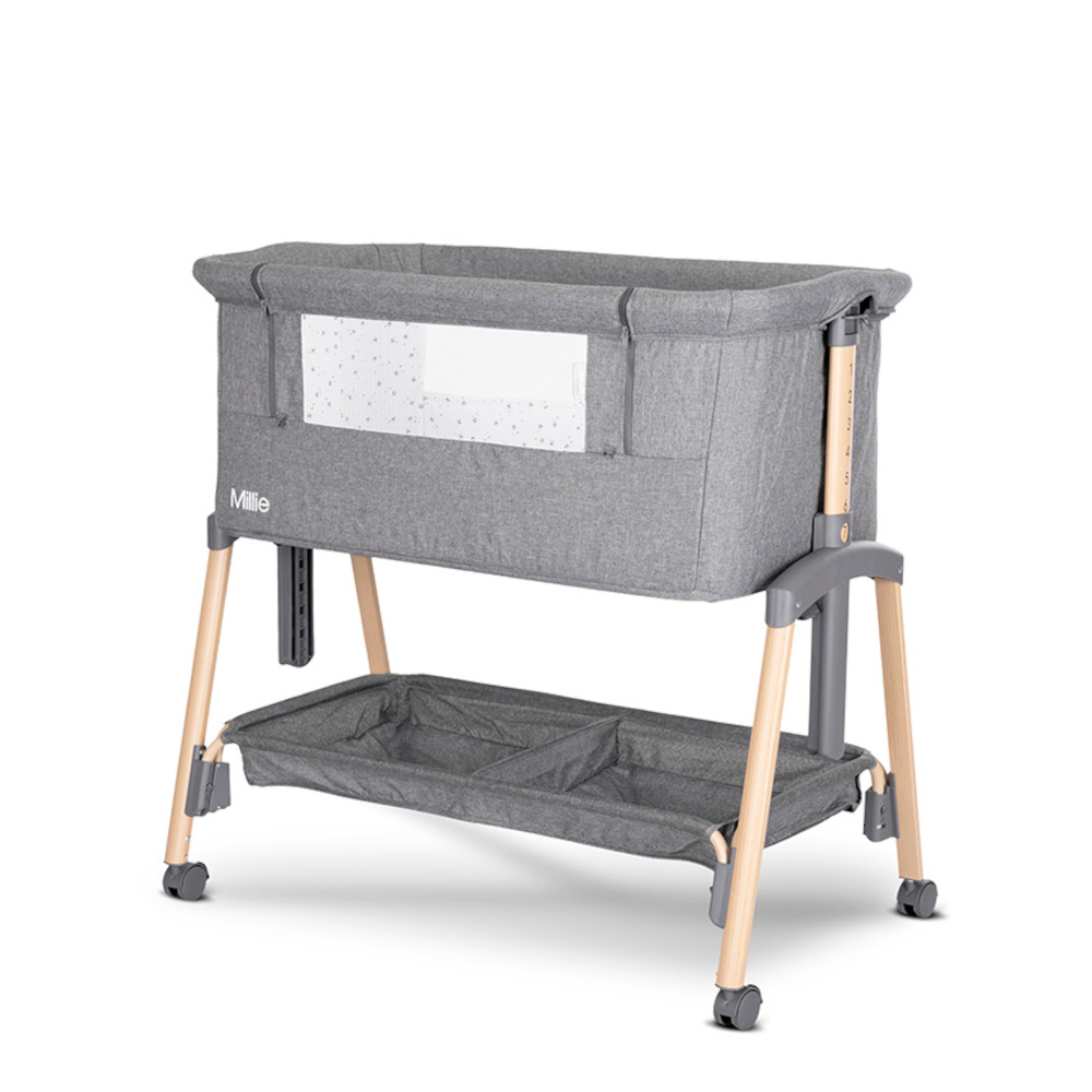101-0140-0021_1 Λίκνο Millie Ξύλινο Εφέ Lorelli Grey 10080732506 - Image 1