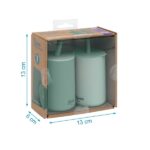 Σετ Ποτήρια Σιλικόνης με Καλαμάκι 180ml. | Μέντα - Image 2