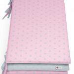 Προστατευτική Πάντα Κούνιας 2 όψεων 60x120cm Beboulino Pink Grey Stars  70507701708