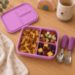 Smart Bento Box – Φαγητοδοχείο Σιλικόνης με 3 Αποσπώμενα Χωρίσματα – Starlight Pink