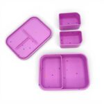 Smart Bento Box – Φαγητοδοχείο Σιλικόνης με 3 Αποσπώμενα Χωρίσματα – Starlight Pink - Image 3