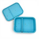 Smart Duo Bento Box – Φαγητοδοχείο Σιλικόνης με 2 Αποσπώμενα Χωρίσματα – Starlight Blue - Image 3