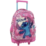 Must Team Τσάντα Trolley Δημοτικού Disney Stitch Pink, 3 θήκες 34x20x45cm