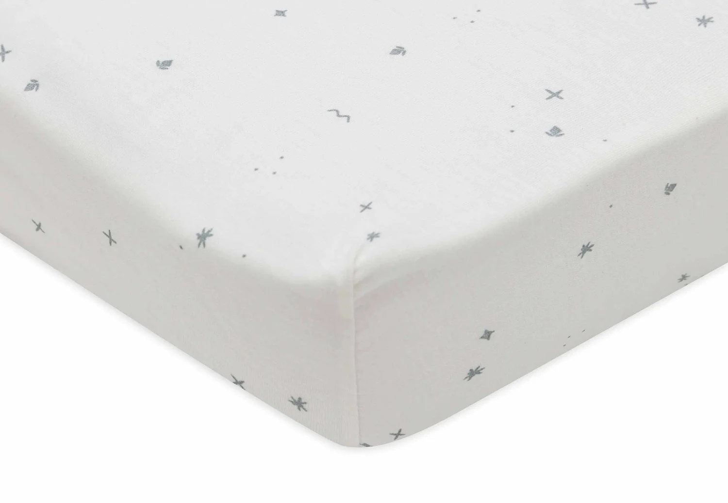 511-565-67102_3_20240611 Jollein: Fitted Sheet - Jersey - Twinkling Sea Green σεντόνι κούνιας με λάστιχο 70/75x140/150cm - Image 1
