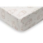Jollein: Fitted Sheet - Jersey - Miffy Moments Light Terra σεντόνι κούνιας με λάστιχο 70/75x140/150cm