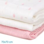 Kiokids: Μουσελίνα Bamboo Petit Pink 70x70εκ. Σετ 3τμχ. - Image 3