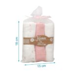 Kiokids: Μουσελίνα Bamboo Petit Pink 70x70εκ. Σετ 3τμχ. - Image 4