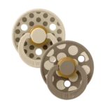 BIBS – STUDIO COLLECTION ΣΕΤ ΠΙΠΙΛΕΣ 2ΤΜΧ – POLKA DOT VANILLA/DARK OAK – ΣΤΡΟΓΓΥΛΗ No2