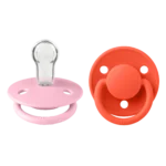 BIBS ΣΕΤ ΠΙΠΙΛΕΣ 2ΤΜΧ – DE LUX – BABY PINK/TANGO – ΣΤΡΟΓΓΥΛΗ/ΣΙΛΙΚΟΝΗ ONESIZE - Image 2